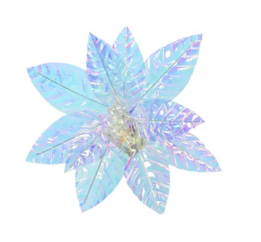 Poinsettia on Clip Blue/Iris