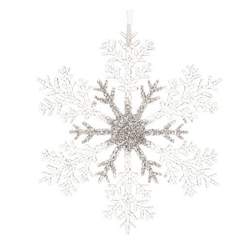 Orn Snowflake Silver/Transparent 21cm