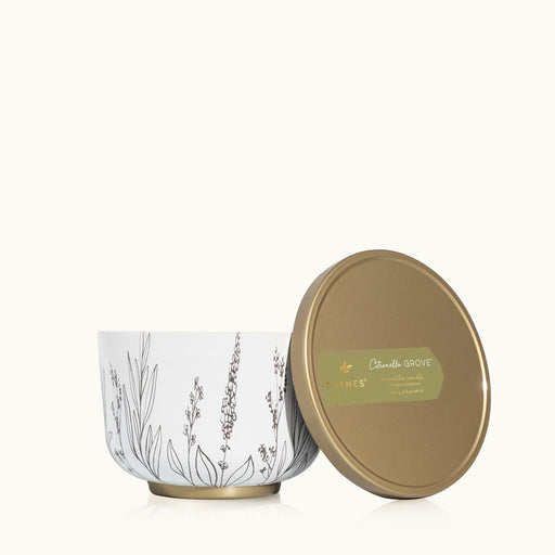 Candle Citronella Grove Poured Tin Gold Lid