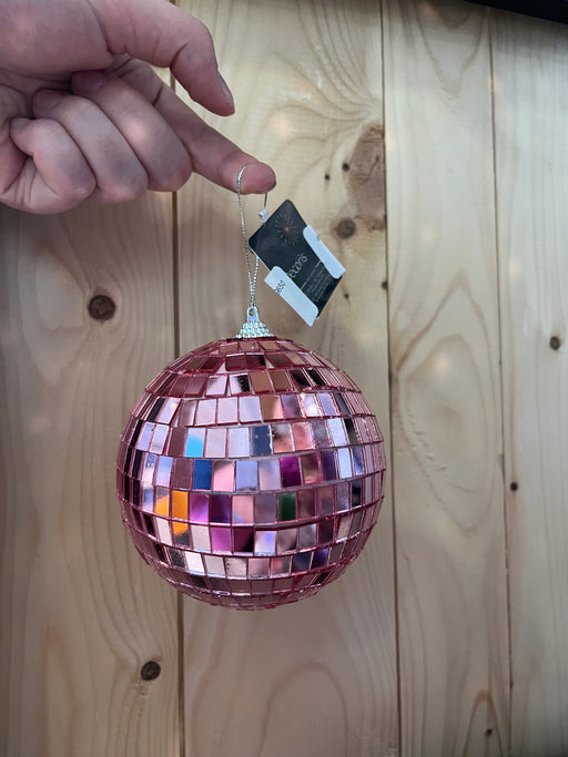 disco ball orn. pink Medium