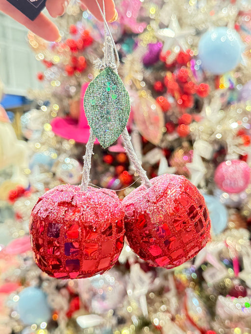 Orn Cherries Christmas Red