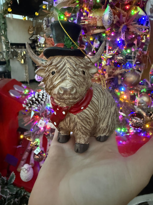 Orn Highland Holiday Cow