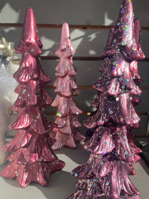 Christmas Tree Burgundy/Pink 24 cm