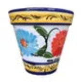 Pot Talavara Standard Liliana Floral 4 Sizes Blue, Poppy & Yellow