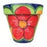 Pot Talavara Standard Rose w/Leaves Floral 4 Sizes Red, Yellow, Green & Blue