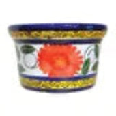 Planter Malloquina Liliana Floral Blue, Poppy & Yellow 4 Sizes