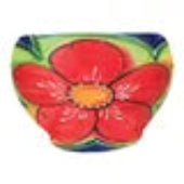 Planter Karina Rosa w/Leaves Floral Blue, Red, Green & Yellow 2 Sizes