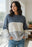 BLUE JEAN COLOR BLOCK STRIPE SWEATER