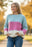 LIGHT BLUE COLOR BLOCK STRIPE SWEATER