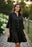 BLACK 3 TIER SATIN DRESS