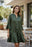 GREEN 3 TIER SATIN DRESS