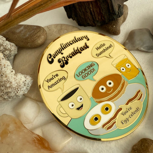 "Complimentary Breakfast" Enamel Magnet