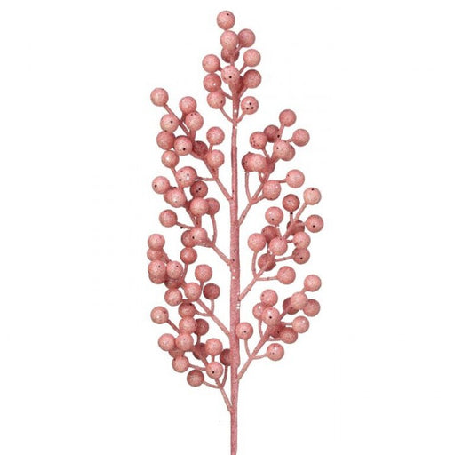 Spike Berry Cluster Glittered Pink