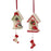 Orn Birdhouse W/Stocking 2Asst