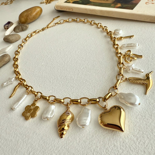 "Calliope" Charm Necklace in Gold