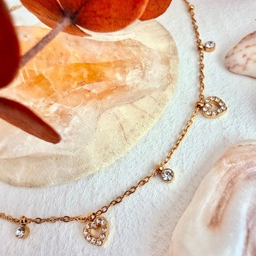 "Inima" Heart Charm Necklace in Gold