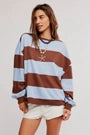 CLASSIC STRIPE CREW WIDE  PERIWINKLE COMBO