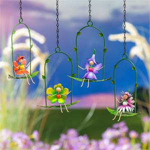 Cottage Garden Outdoor Hanging Decor, Metal Sprite
