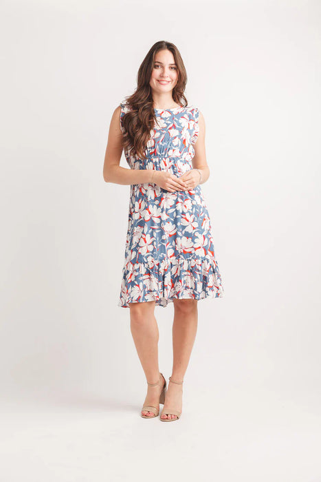 Floral Ruffle Sleeve Dress With Elastic Waist