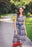 Stretch Chevron Print Dress With Tie Belt