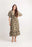 Rubber Print Extended Sleeve Maxi Dress W Elastic