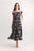 Navy Leaf Print Smocked Off The Shoulder Maxi Dress