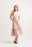 Damask Short Sleeve Midi Dress With Elastic