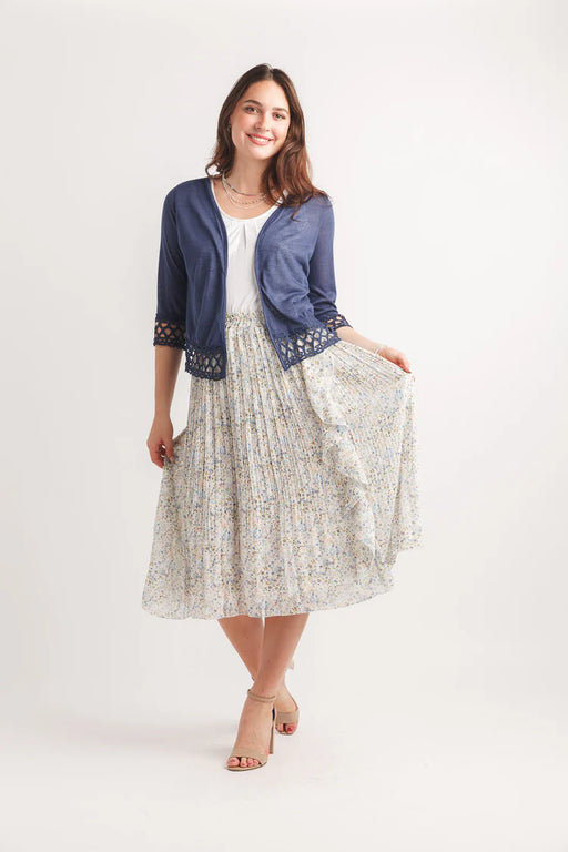 Ditsy Floral Pleated Skirt W Ruffle Detail