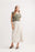 Linen Wrap Look Skirt With Wooden Buttons