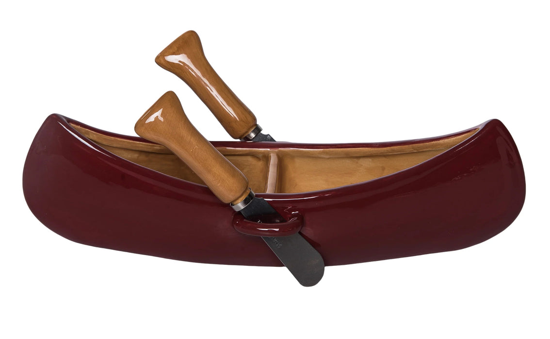 Canoe Snack Bowl w/Paddle Spreaders