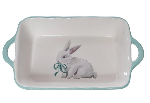 Baking Pan Bunny with Mint Bow