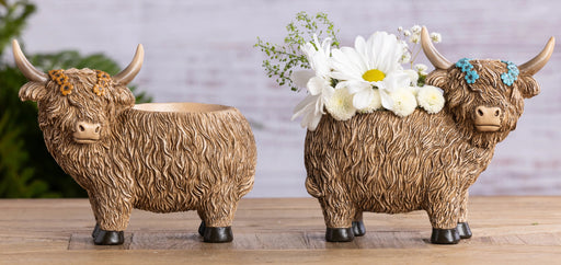 Planter Highland Cow 7.5"