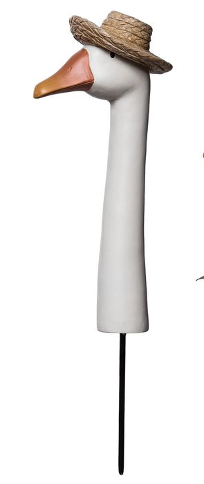Stake White Goose with Hat 16"