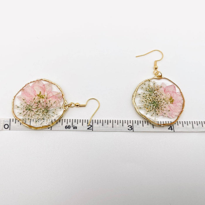 Delphinium & Queen Anne's Lace Dried Flowers Earrings