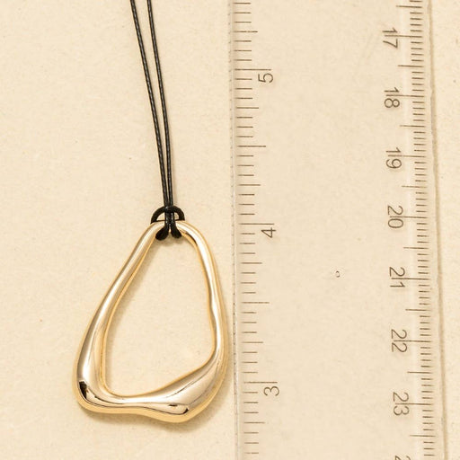Irregular Tear Hoop Pendant Dainty Cord Necklace