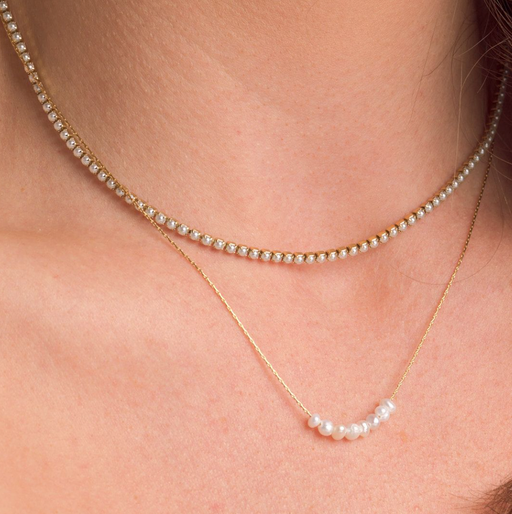 Micro Gold Pearl Necklace