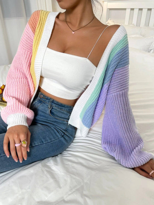 Color block cardigan