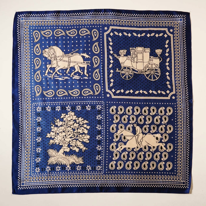 Western-Inspired Silk-Feel Scarf with Vintage Paisley Print