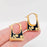 Black Enamel Carved Flower Bag Design Huggie Earrings