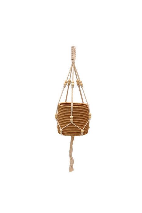 36" Beaded Plant Hanger Macrame