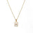 Mio Queena - Square Initial 18K Gold-plated Stainless Steel Necklace: Golden E (including chain)