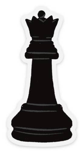 Clear Chess Piece Sticker 1.6×3.2in