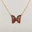 Multicolor Glass Butterfly Pendant Necklace