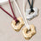 Abstract Gold Pendant Adjustable Cord Necklace
