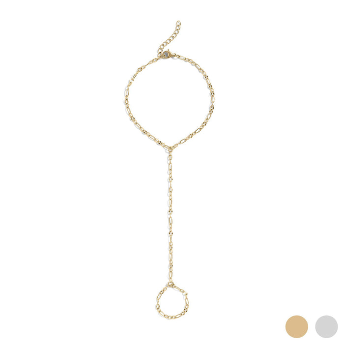 18K Gold PVD Stainless Steel Smooth Lip Hand Chain