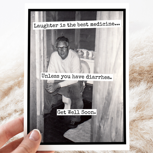 Funny Get Well Card. Laughter Is The Best Medicine...Vintage