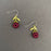 Garnet Raspberry Dangle Earrings
