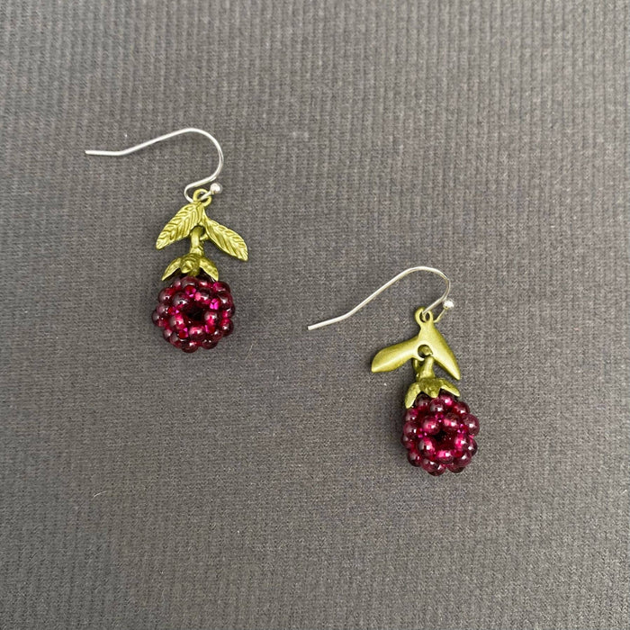Garnet Raspberry Dangle Earrings