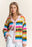 Fish Scales Multicolor Design Knit Cardigan