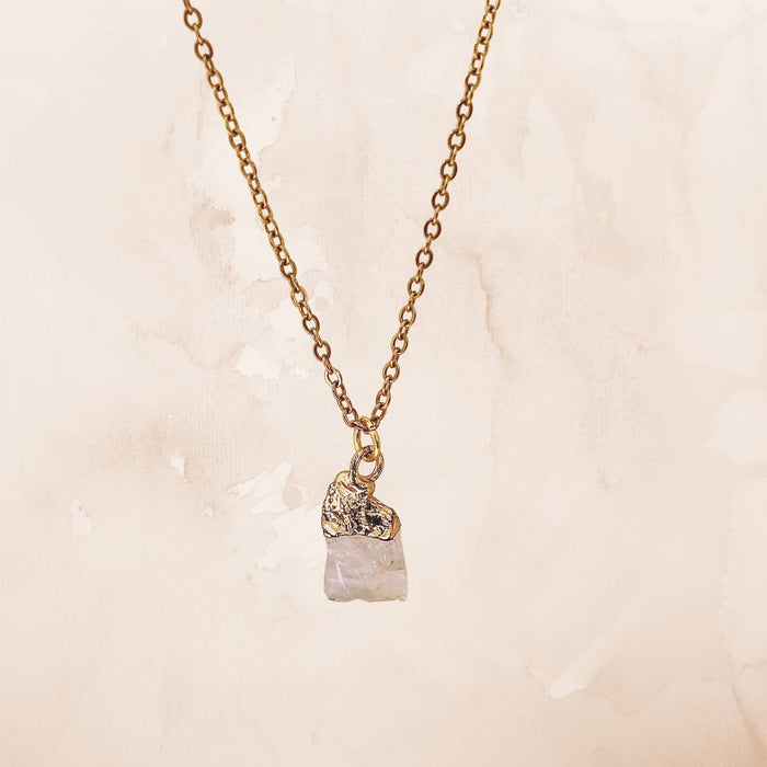 Raw Crystal Necklace - Stainless Steel Spiritual Gift